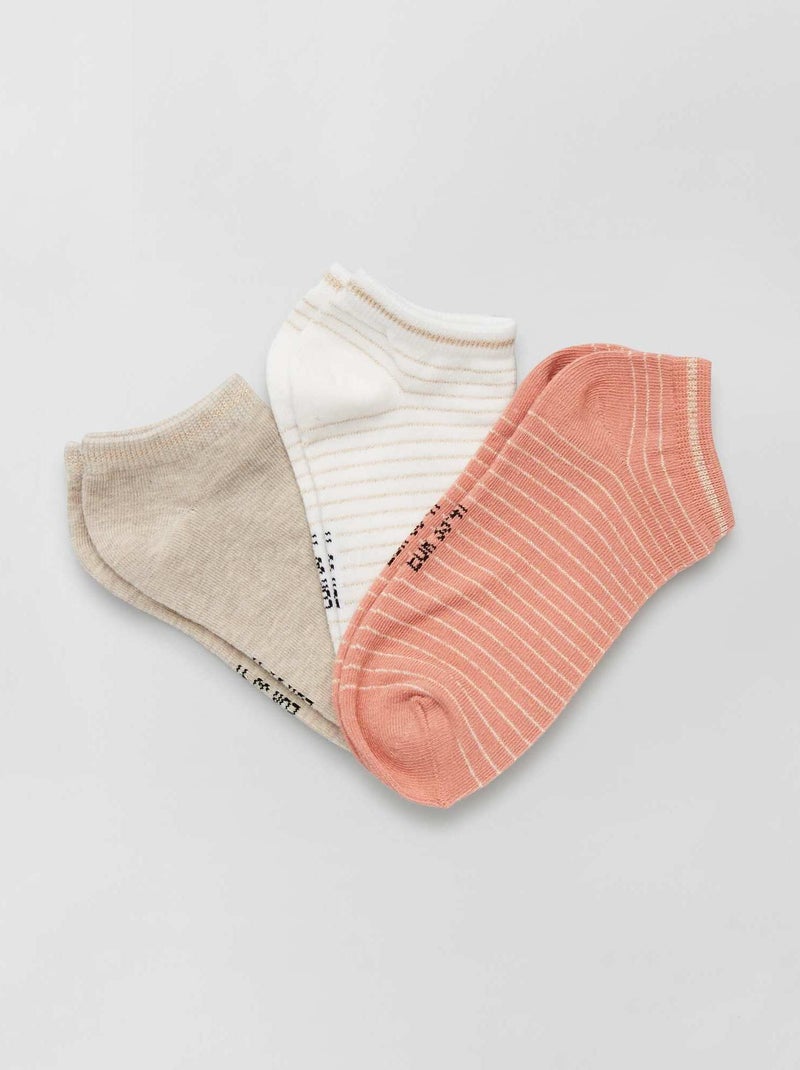 Set van 3 paar mooie sokken Beige - Kiabi