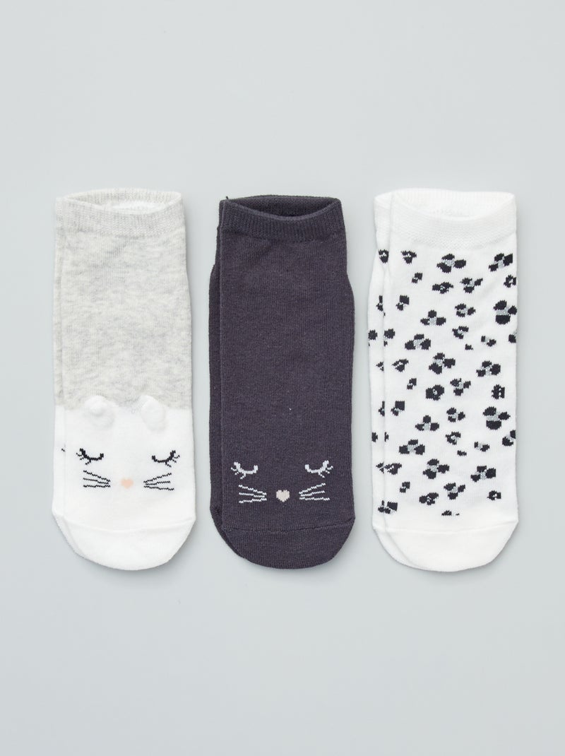 Set van 3 paar mooie sokken kat - Kiabi