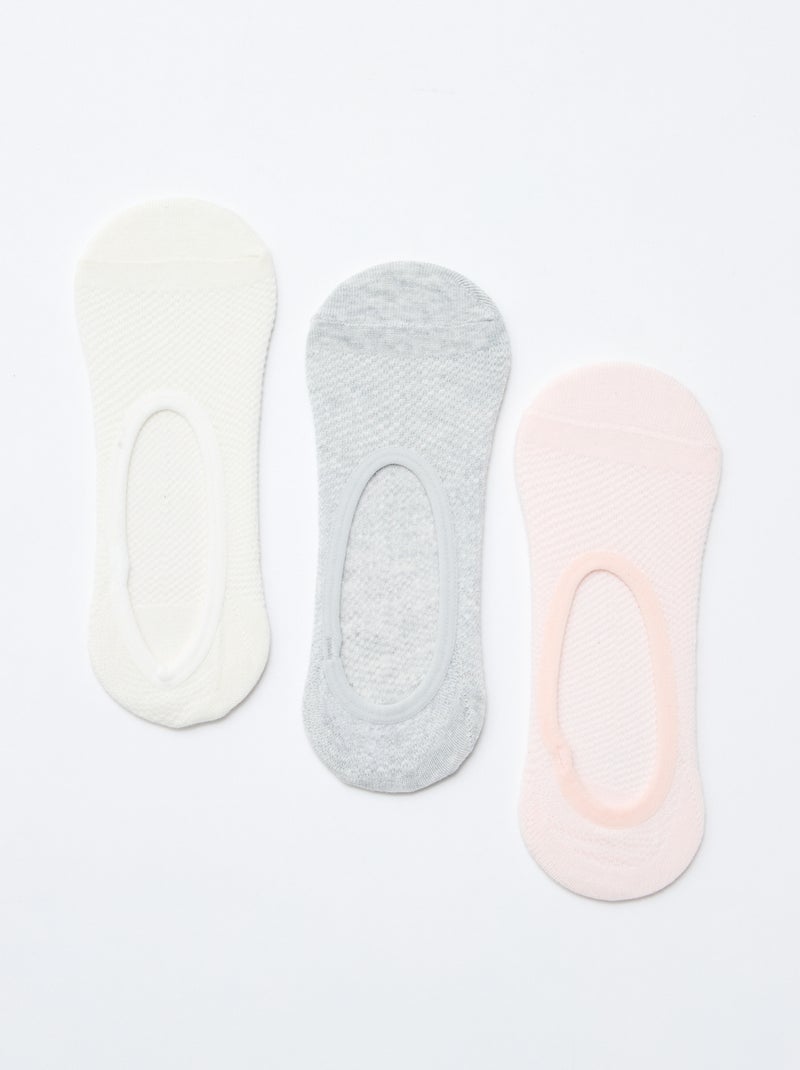 Set van 3 paar onzichtbare sokken Paars - Kiabi