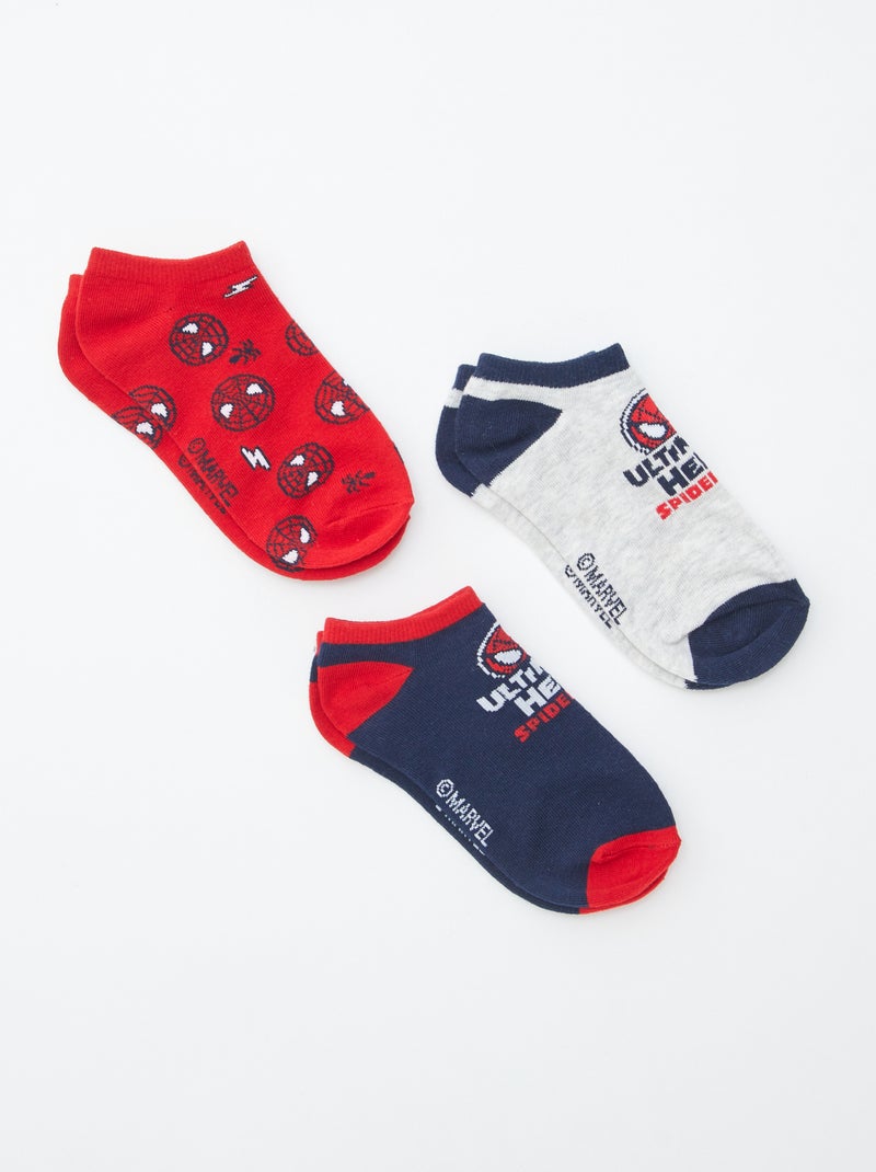 Set van 3 paar onzichtbare sokken 'Spider-Man' 'Marvel' BLAUW - Kiabi