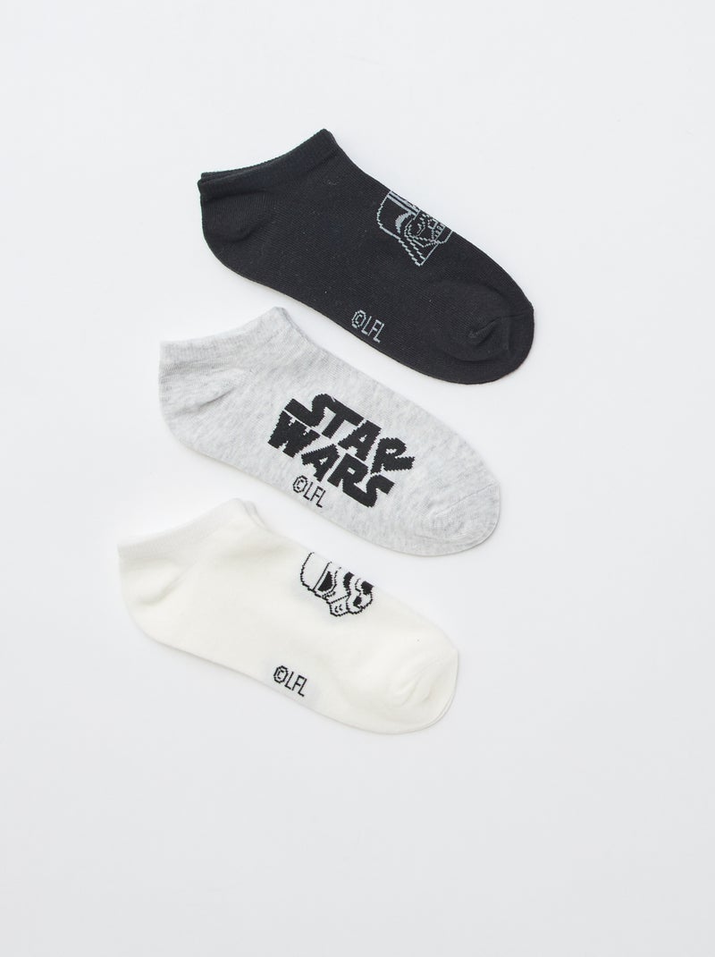 Set van 3 paar onzichtbare sokken 'Star Wars' Zwart - Kiabi