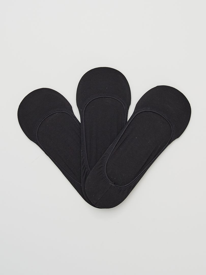 Set van 3 paar onzichtbare sokken zwart - Kiabi