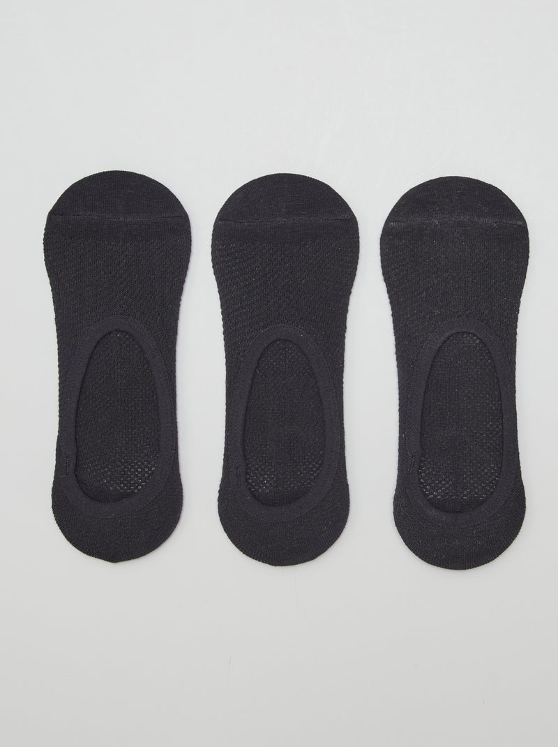 Set van 3 paar onzichtbare sokken zwart - Kiabi
