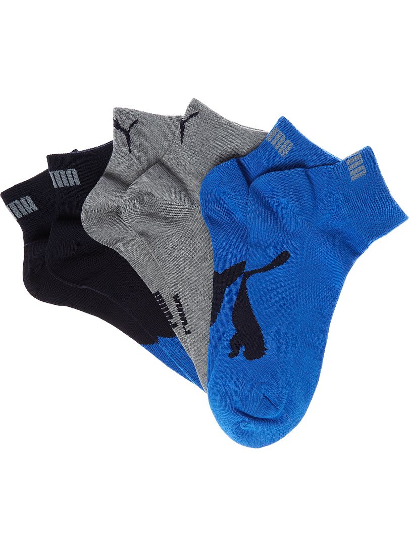 Set van 3 paar 'Puma' korte sokken blauw - Kiabi