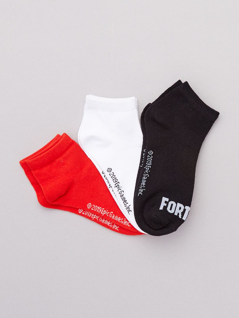 Set van 3 paar sokken 'Fortnite' WIT - Kiabi