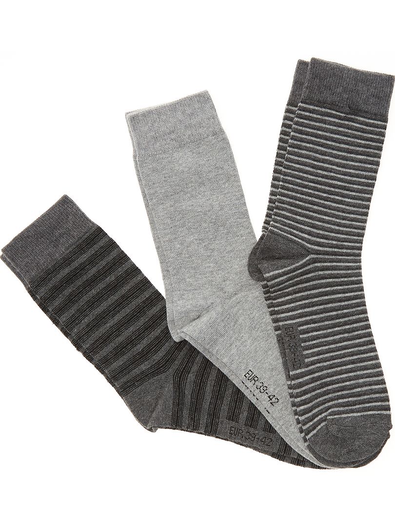 Set van 3 paar sokken GRIJS - Kiabi