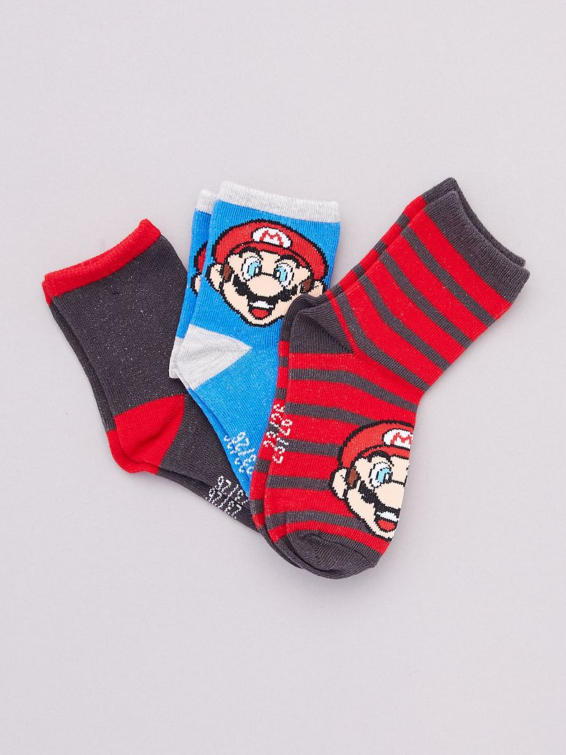 Set van 3 paar sokken 'Mario' ROOD - Kiabi