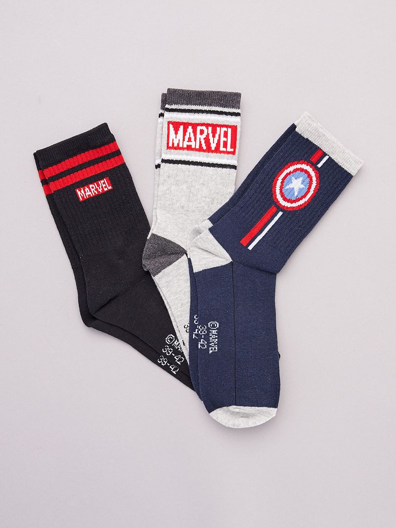 Set van 3 paar sokken 'Marvel' BLAUW - Kiabi