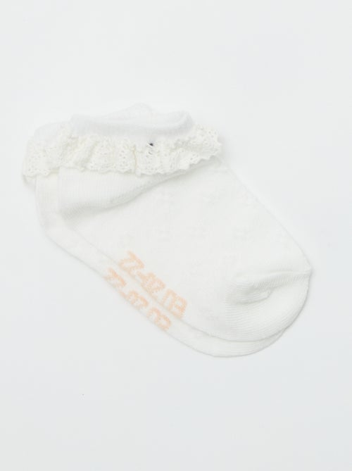 Set van 3 paar sokken met ruches - Kiabi