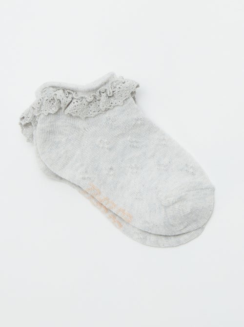 Set van 3 paar sokken met ruches - Kiabi