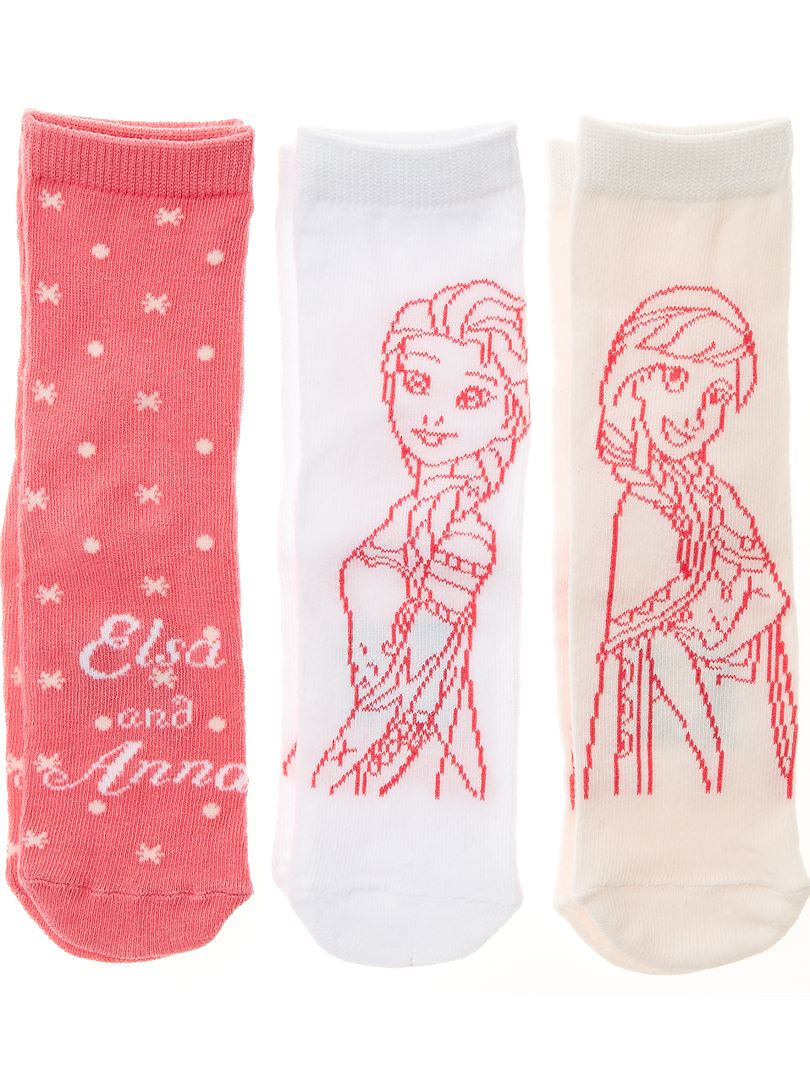 Set van 3 paar sokken van 'Frozen' BLAUW - Kiabi