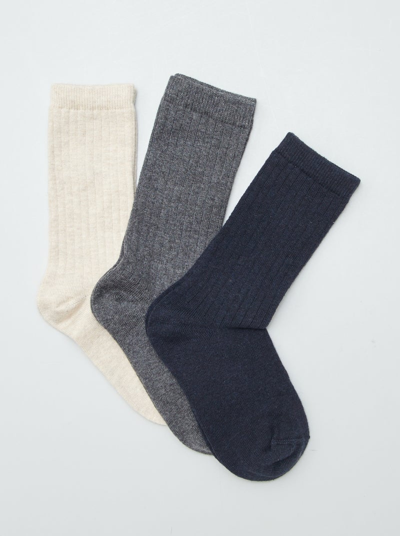 Set van 3 paar warme sokken KAKI - Kiabi