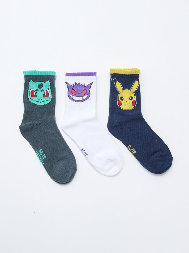 Set van 3 'Pokemon' sokken Groen - Kiabi