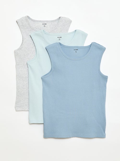 Set van 3 rib tanktops - Kiabi