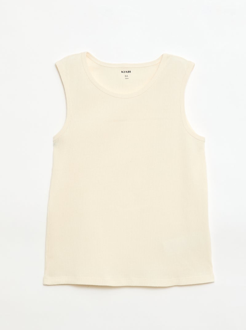 Set van 3 rib tanktops Groen - Kiabi