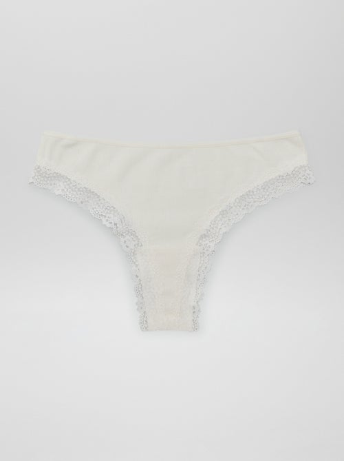 Set van 3 ribgebreide tanga's - Kiabi