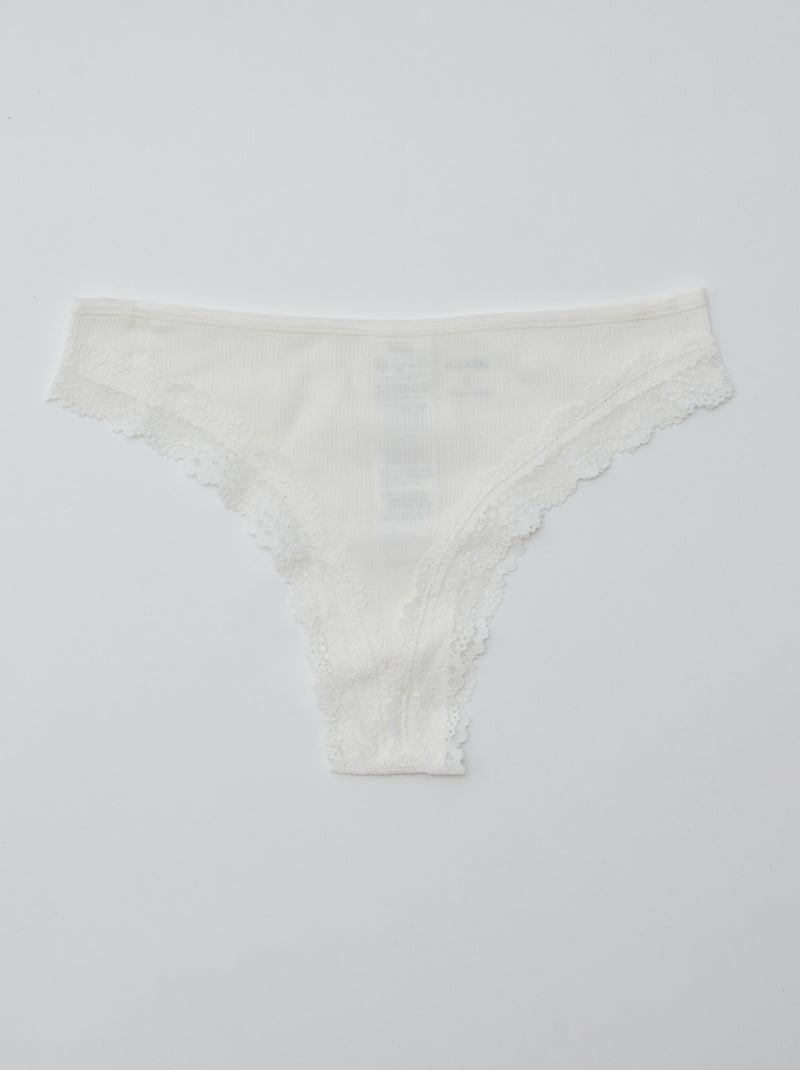 Set van 3 ribgebreide tanga's GRIJS - Kiabi