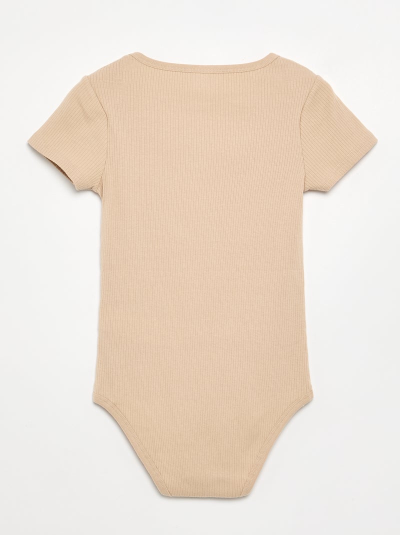 Set van 3 ribstoffen bodies - gemakkelijk aan te trekken collectie Biege - Kiabi