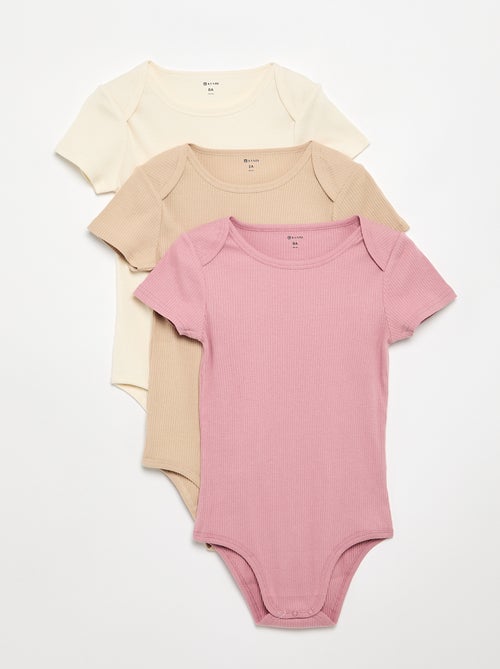 Set van 3 ribstoffen bodies - gemakkelijk aan te trekken collectie - Kiabi Set van 3 ribstoffen bodies - gemakkelijk aan te trekken collectie - Kiabi