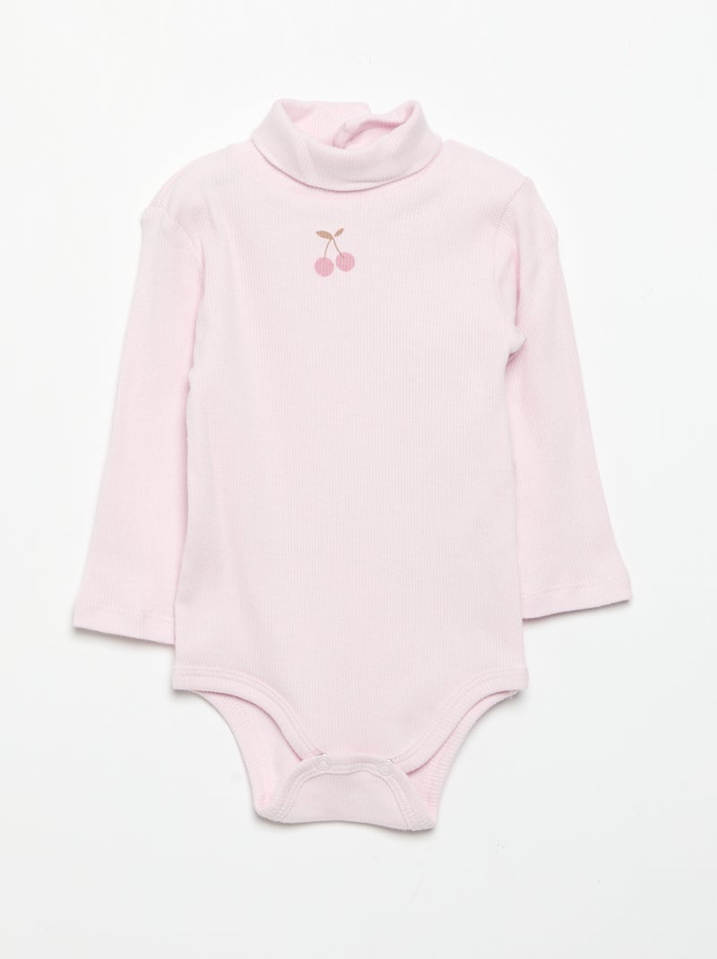 Set van 3 rompertjes met colkraag Rose - Kiabi