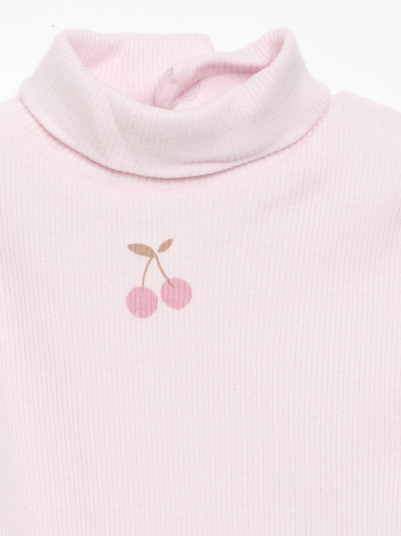 Set van 3 rompertjes met colkraag Rose - Kiabi