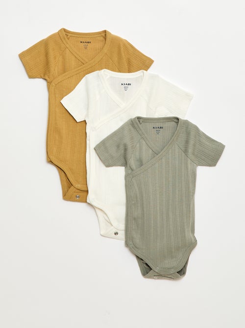 Set van 3 rompertjes met ribbeltextuur - Kiabi