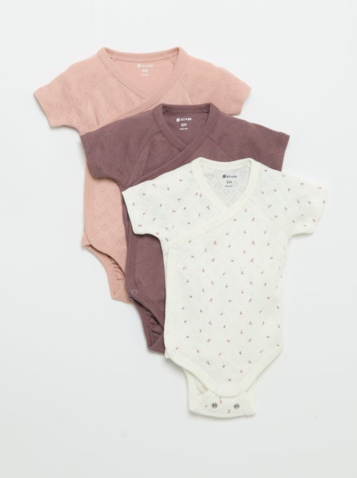 Set van 3 rompertjes met ribbeltextuur - Kiabi