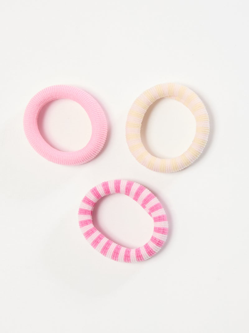 Set van 3 schuimrubberen elastiekjes Rose - Kiabi