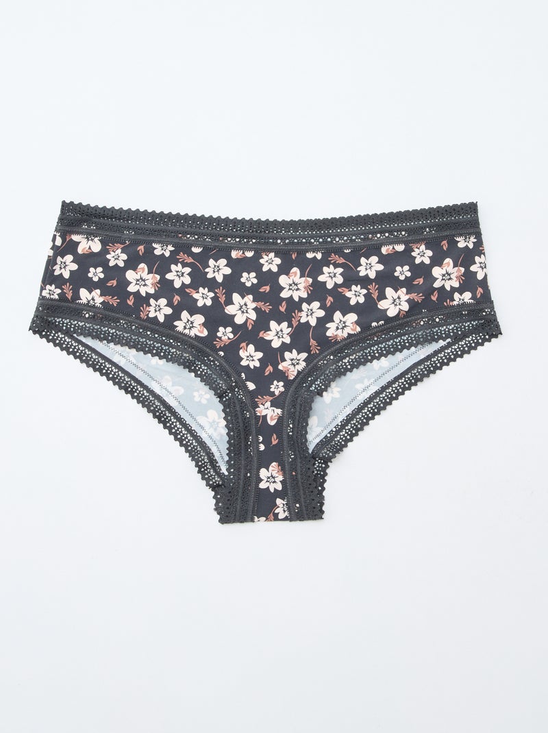 Set van 3 shorty's van microvezel met print Zwart - Kiabi