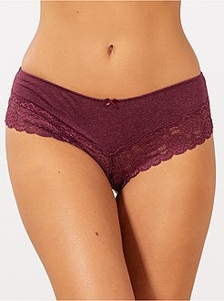 Set van 3 shorty's van polykatoen met kanten details - Kiabi