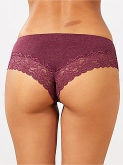 Set van 3 shorty's van polykatoen met kanten details - Kiabi