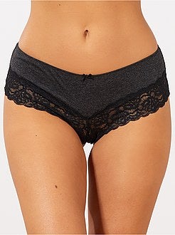 Set van 3 shorty's van polykatoen met kanten details - Kiabi