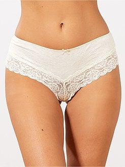 Set van 3 shorty's van polykatoen met kanten details - Kiabi