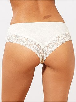 Set van 3 shorty's van polykatoen met kanten details - Kiabi