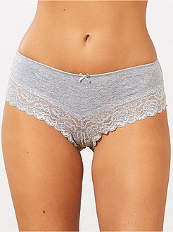 Set van 3 shorty's van polykatoen met kanten details - Kiabi