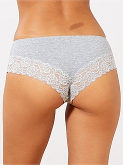 Set van 3 shorty's van polykatoen met kanten details - Kiabi