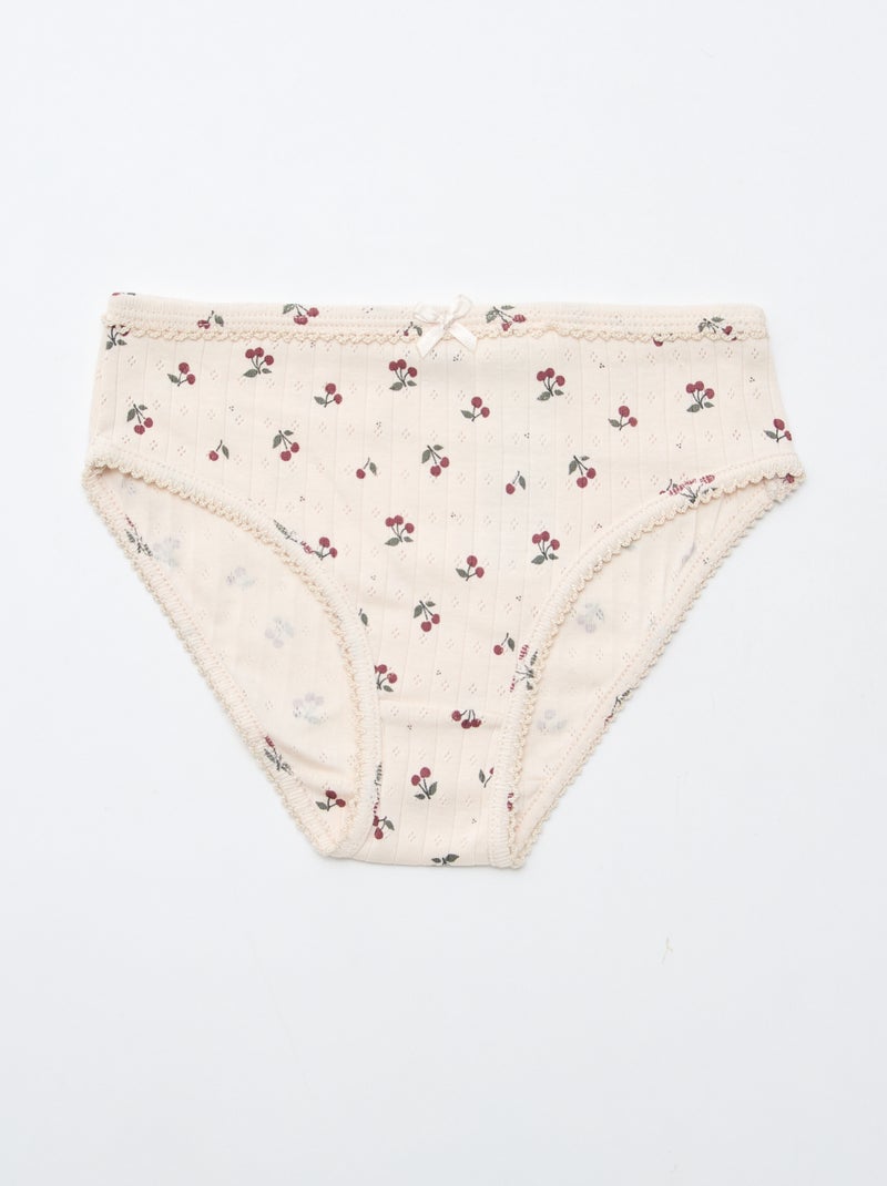 Set van 3 slipjes van pointelle tricot Rose - Kiabi