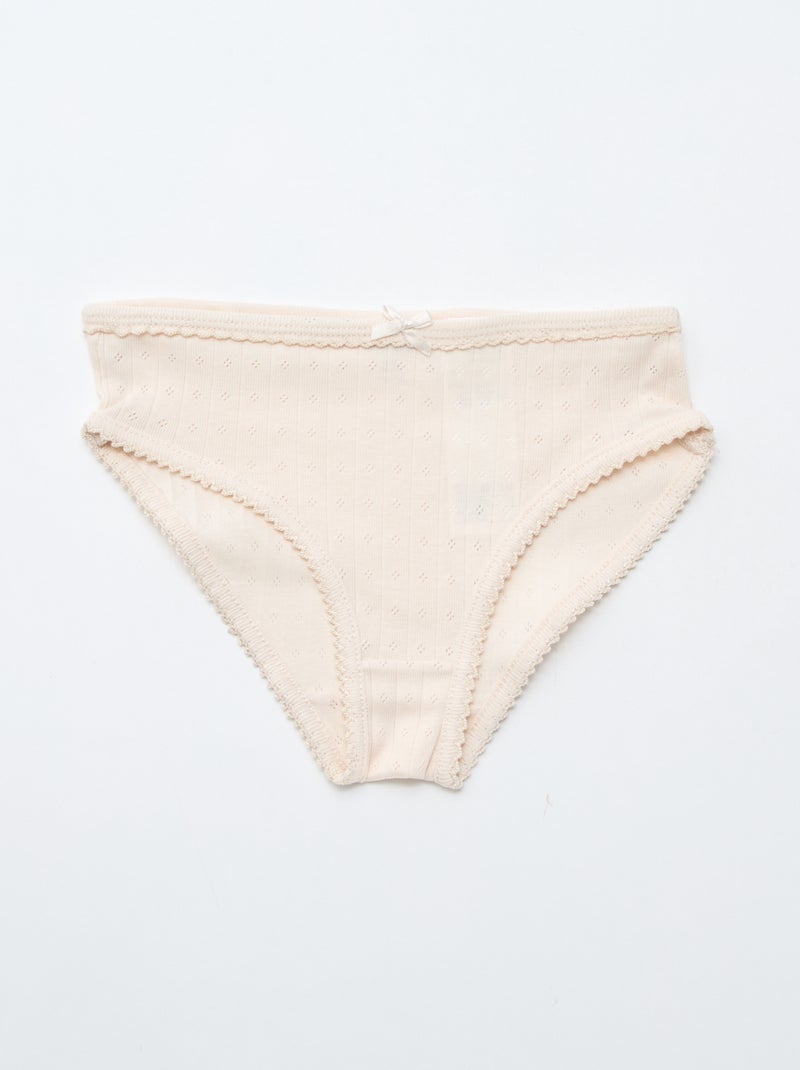 Set van 3 slipjes van pointelle tricot Rose - Kiabi