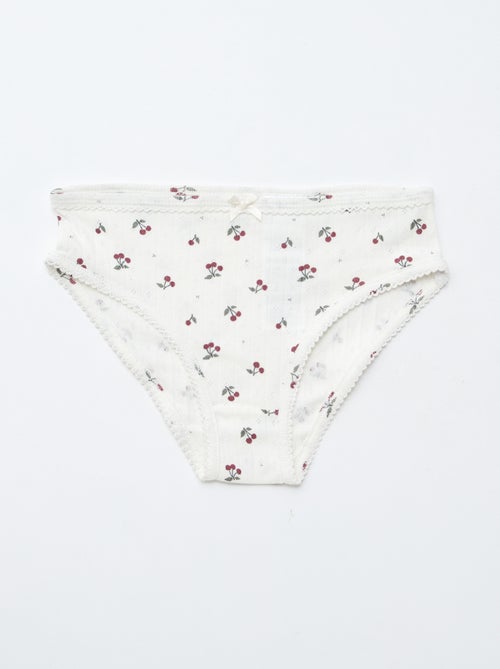 Set van 3 slipjes van pointelle tricot - Kiabi