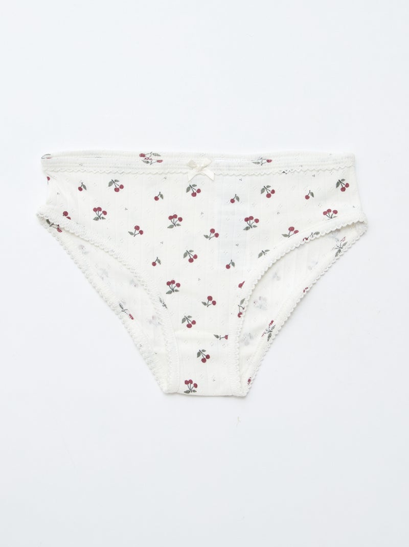 Set van 3 slipjes van pointelle tricot Rose - Kiabi