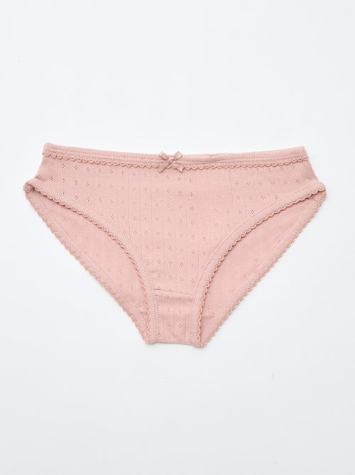 Set van 3 slipjes van pointelle tricot - Kiabi