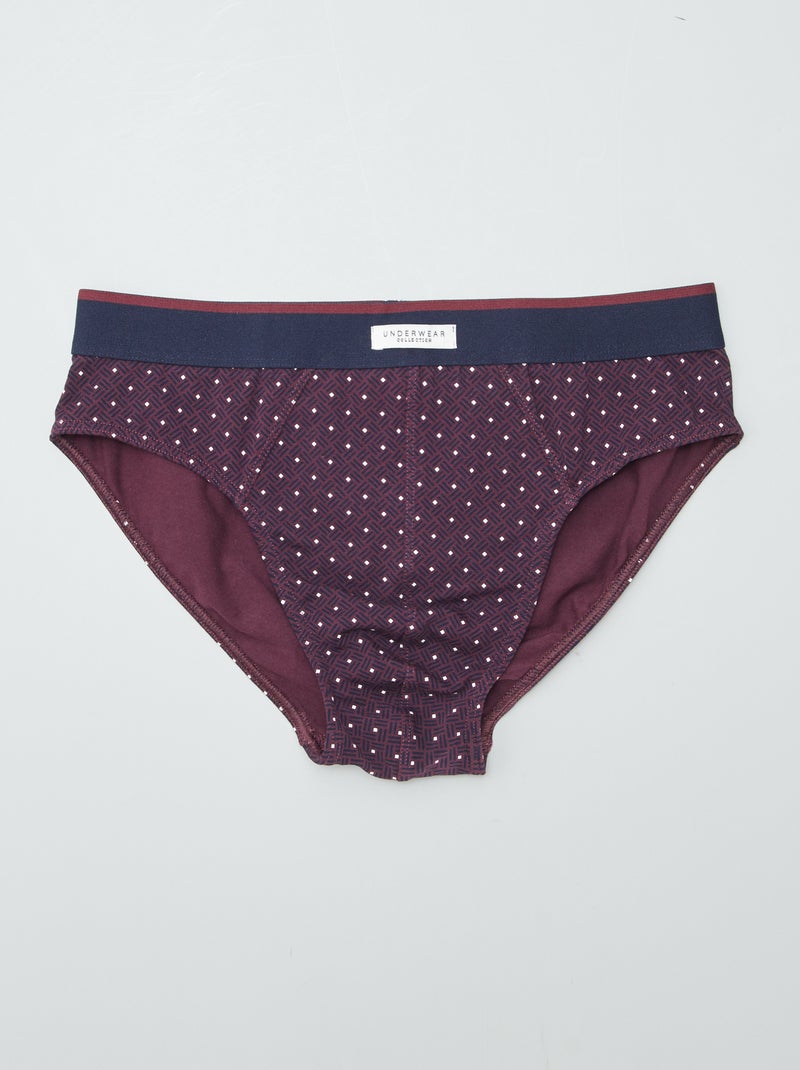 Set van 3 slips met print ROOD - Kiabi