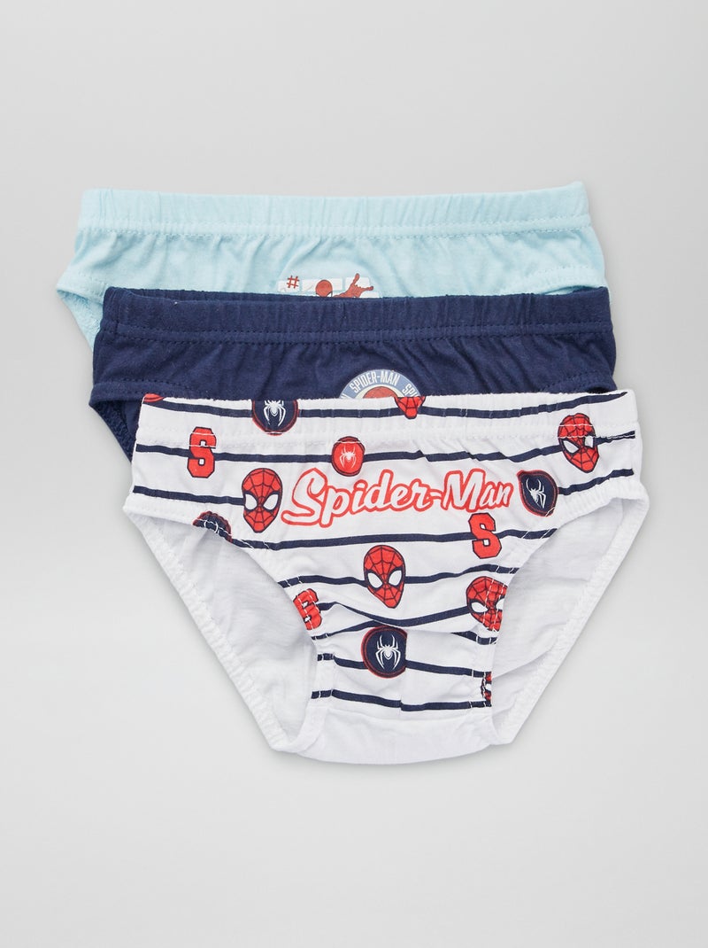 Set van 3 slips 'Spider-Man' blauw / wit - Kiabi