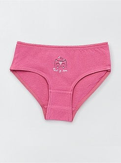 Set van 3 slips uit zuiver katoen met dierenprint - Kiabi