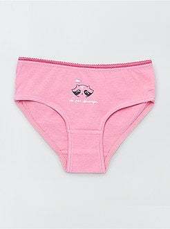 Set van 3 slips uit zuiver katoen met dierenprint - Kiabi