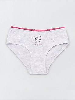 Set van 3 slips uit zuiver katoen met dierenprint - Kiabi