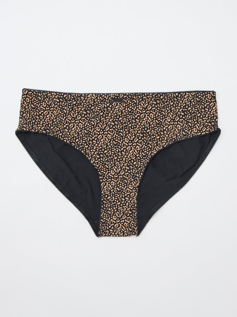 Set van 3 slips van stretchkatoen Bruin - Kiabi