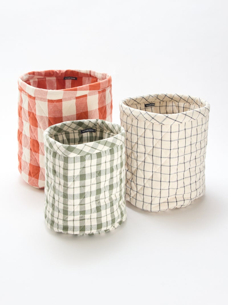 Set van 3 stoffen manden - Kiabi Home Wit - Kiabi