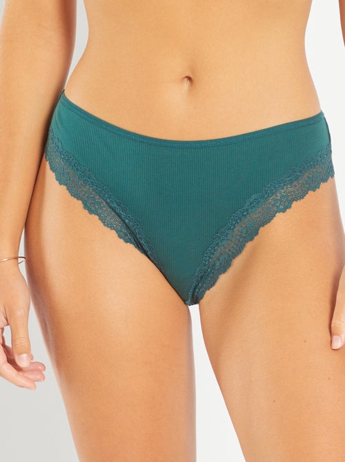 Set van 3 strings in ribtricot - Kiabi