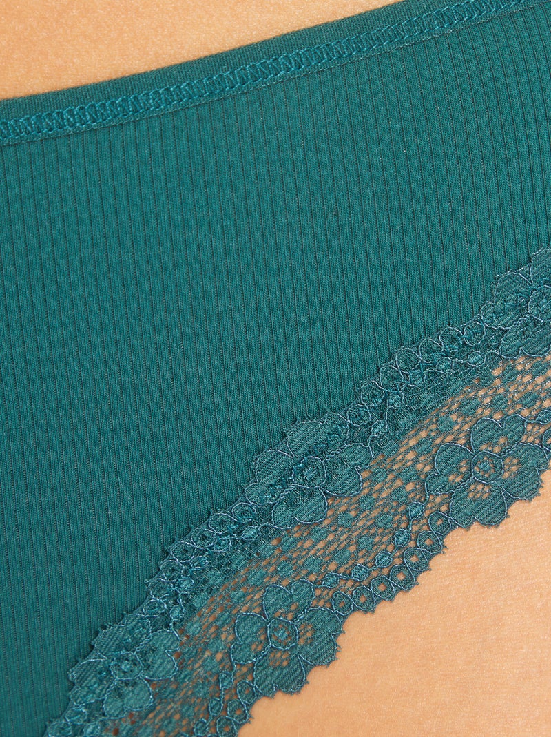 Set van 3 strings in ribtricot BIEGE - Kiabi